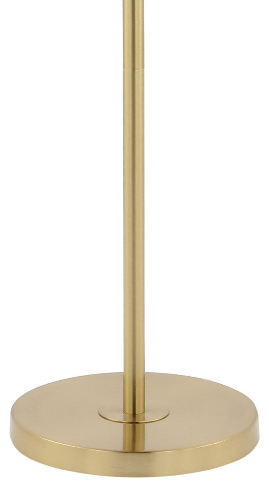 Ellie 66" 3-Light Modern Vintage Iron LED Floor Lamp, Brass Gold/White