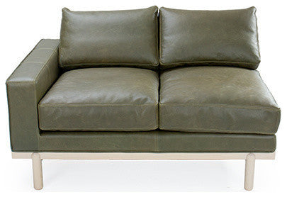 Cantor Left Arm Leather Sofa, Finish: Dove, Leather: Fern