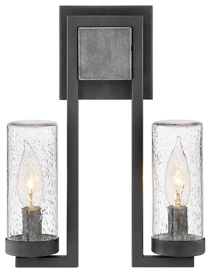 Hinkley Sawyer Small Wall Mount Lantern, Aged Zinc