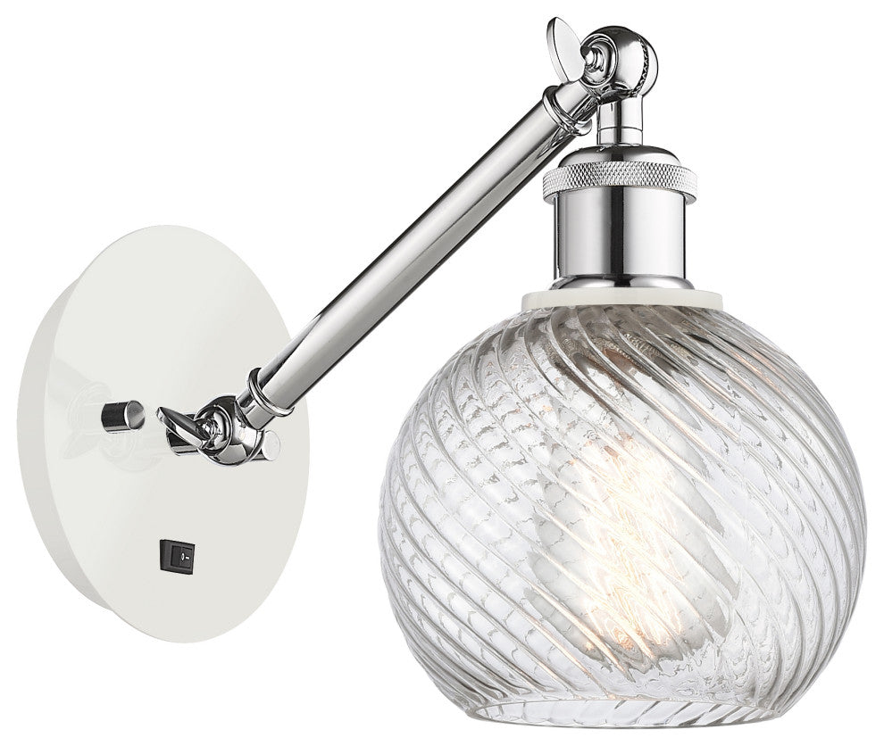 Innovations 317-1W-WPC-G1214-6-LED 1-Light Sconce, White and Polished Chrome