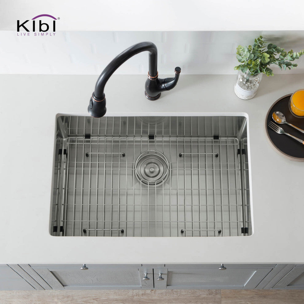 KIBI Handcrafted Undermount Single Bowl 16 gauge Stainless Steel Kitchen Sink, 2