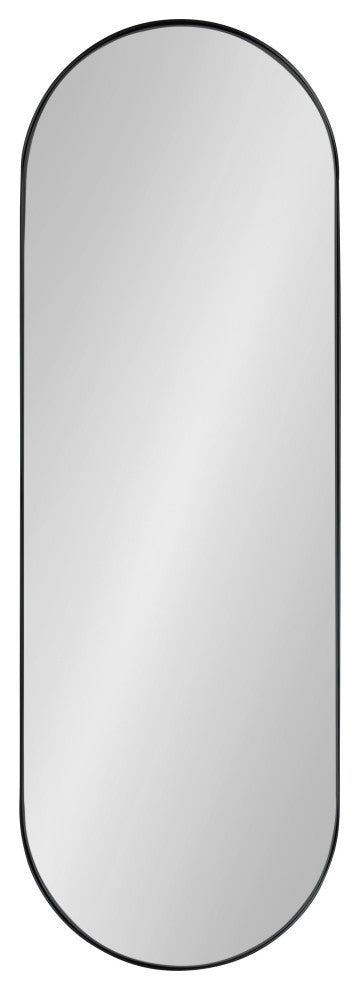 Rollo Capsule Framed Wall Mirror, Black 16x48
