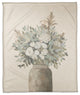 Modern Transitional Flowers 50"x60" Coral Fleece Blanket