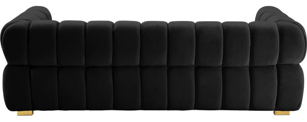 Gwen Velvet Upholstered Chair, Black, Sofa