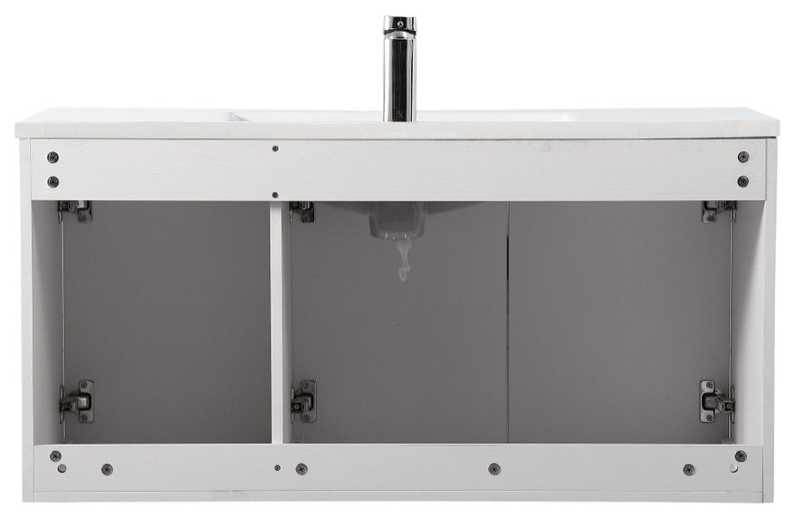 Single Bathroom Floating Vanity, White, 40"