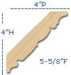 Sonoma Carved Crown Molding, Maple Wood