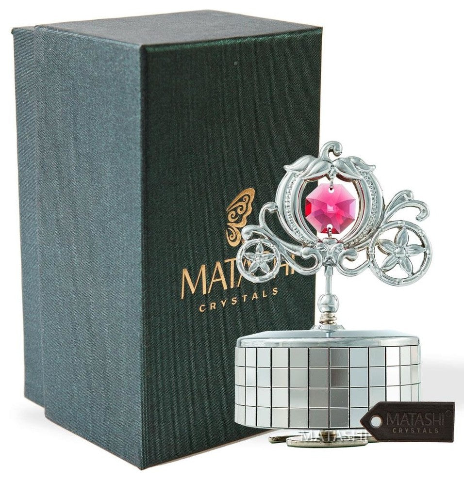 Chrome Plated Silver Princess Carriage Music Box You Are My Sunshine