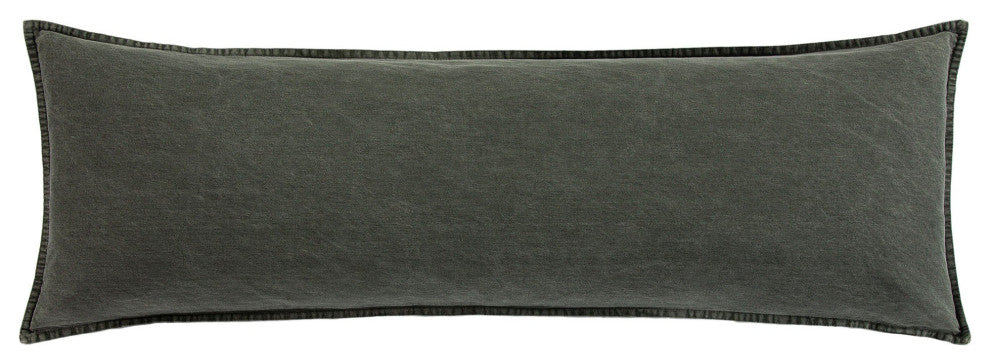 Stonewashed Cotton Canvas Long Lumbar Pillow, 14"x42", Duffle Bag