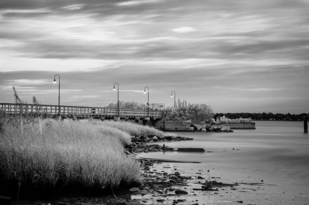 Historic New Castle 2 Coastal Landscape Framed Photo Paper Wall Art Prints, Red Oak, 8" X 10"