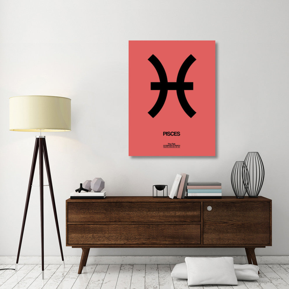 "Pisces Zodiac Sign Black" Fine Art Print