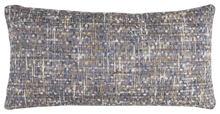 Blue Gray Metallic Nubby Textured Lumbar Pillow