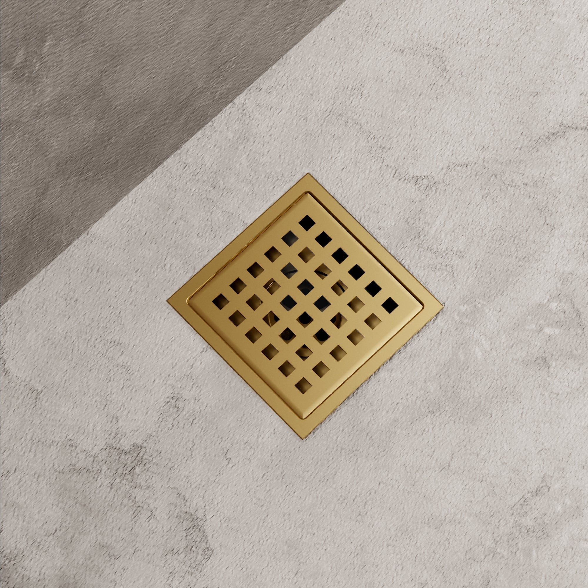 VIGO Elan Linear Shower Drain, Matte Brushed Gold, 4"