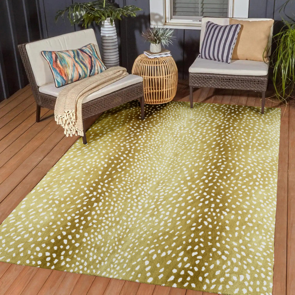 Indoor/Outdoor Mali ML3 Gold Machine Washable 3' x 5' Rug