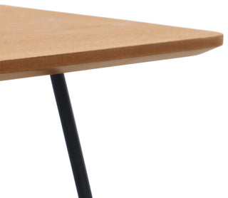 Elmwood 47" Coffee Table Rectangular MDF Tabletop, Black Iron, Natural