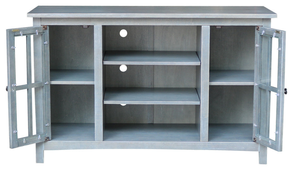 Entertainment / TV Stand - With 2 Doors - 48", Heather Grey-Antique Washed