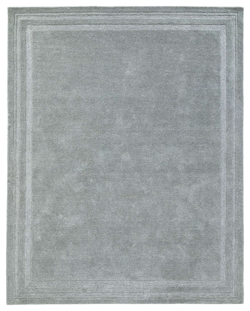 Obeetee Jaipur Loop Border Hand Tufted Rug, Gray, 6'x9'