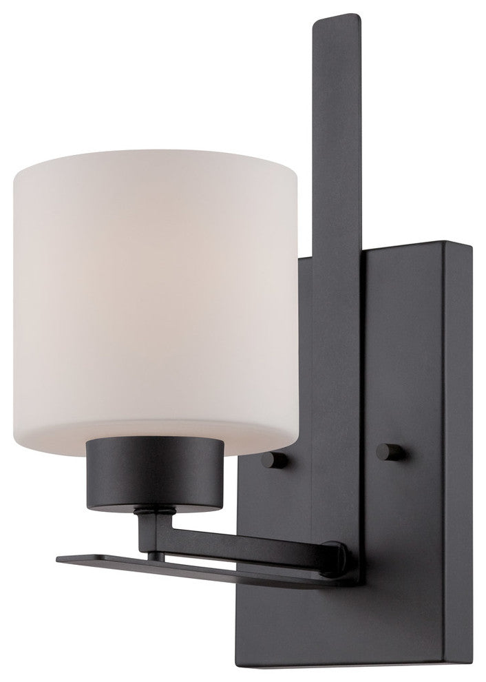 Nuvo 1-Light Parallel Vanity and Wall Light Fixture, Aged Bronze