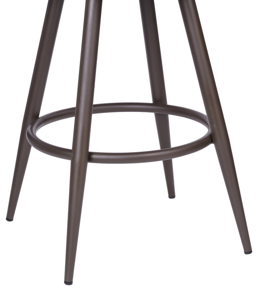 Justin 26" Counter Height Swivel Brown Faux Leather Bar Stool