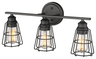3 Light 22.875" Matte Black Vanity Light