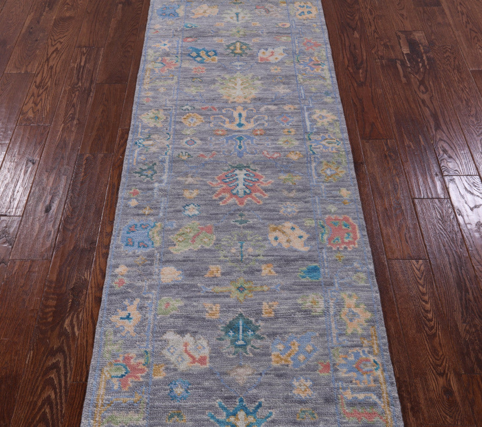 2' 7" X 8' 0" Handmade Turkish Oushak Wool Runner Rug - Q13404