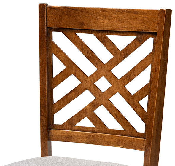 Chipman Modern Gray and Walnut Brown Dining Chair, Set of 2