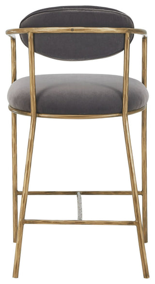 Modrest Baird Modern Grey Velvet, Brass Counter Chair