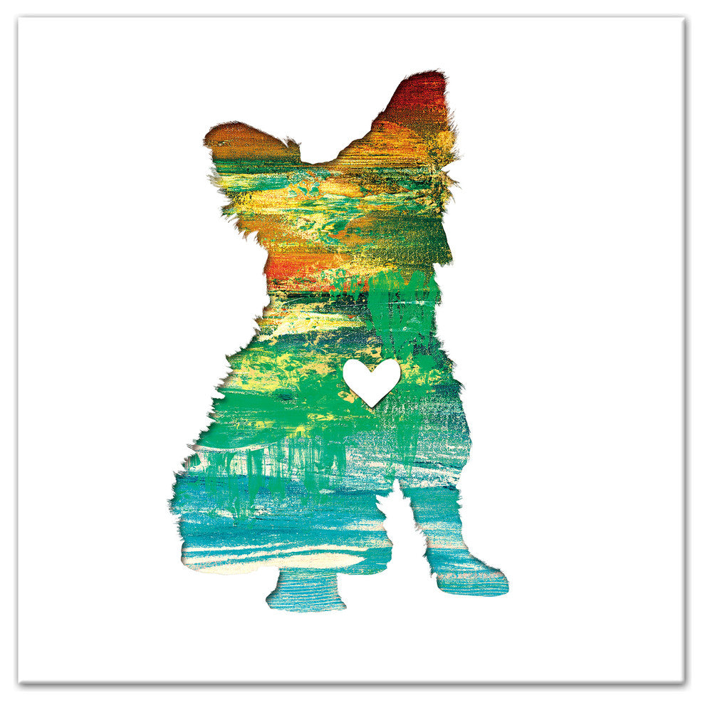 Designs Direct Creative Group Paint Silhouette Yorkie 30x30 Canvas Wall Art