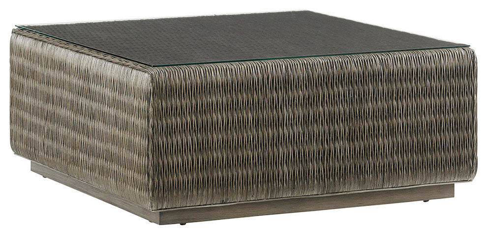 Seawatch Woven Cocktail Table Tempered Glass Top