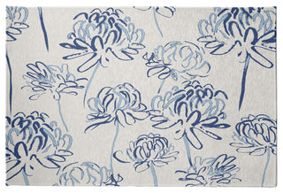Blossom Bouquet Rug, Blue, 3'x5'