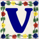 Bouquet Talavera Clay House, Set of 2, Letter V