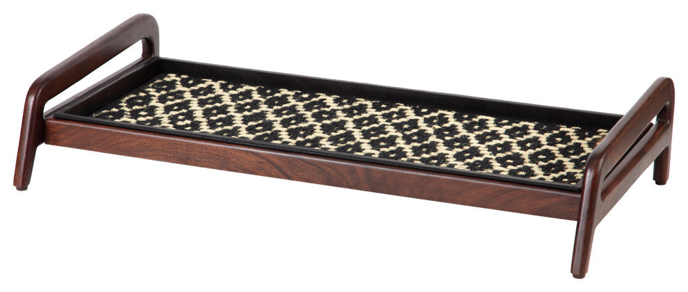 Single-Tier Brown Stand With 3-Pair Rubber Boot Tray Madagascar