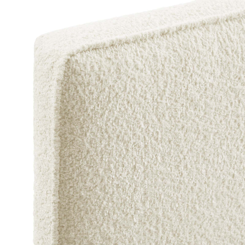 Lindee Boucle Fabric King Headboard, Cream