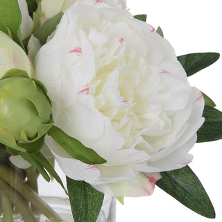 Uttermost Garden Peony Plastic and Polyester Bouquet in White