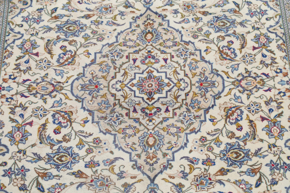 Consigned, Worn Oriental Vintage Traditional Persian Area Rug, Beige, 11'5"x8'1