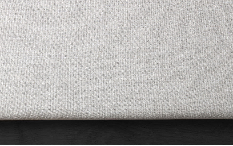 Logan Beige Linen Textured Fabric Twin Bed, Beige, Full