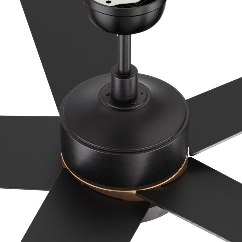 CARRO 52" Smart Voice Control Ceiling Fan With LED Lights and Remote, Black/Gold