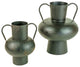 Set of Two Metal Urns with Handles - Waxed Black