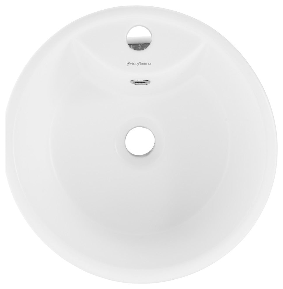 Monaco Circular Basin Pedestal Sink, Matte White