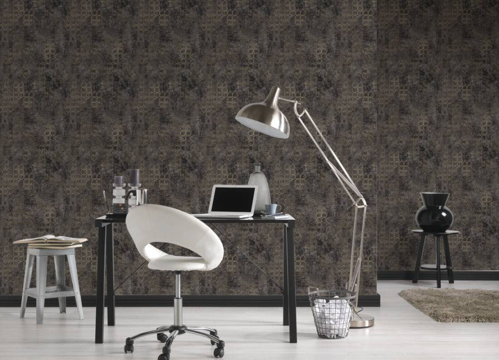 Geometric Textured Wallpaper Featuring Honeycomb Pattern, 374246