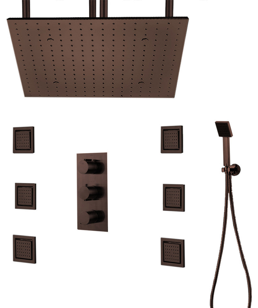 Fontana Sierra Multi Color LED Shower Head, 24"x24" Shower Head