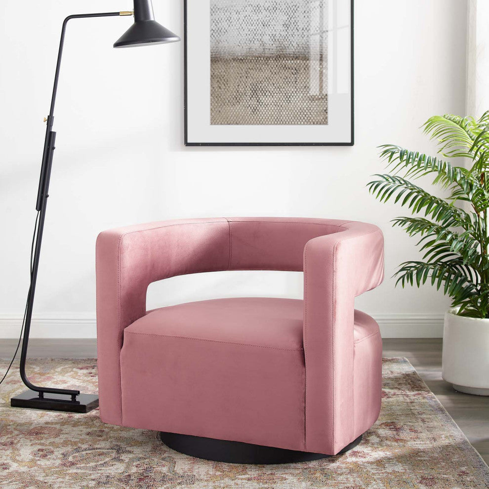 Armchair Accent Chair, Velvet, Pink, Modern, Living Lounge Hotel Hospitality