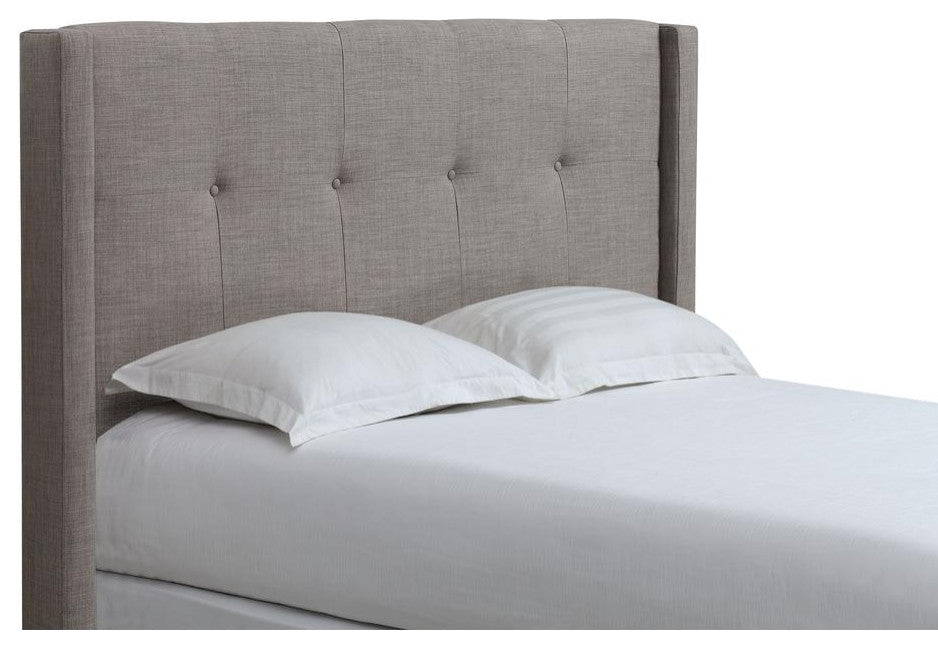 Madeleine Wingback Upholstered Headboard in Dolphin Linen
