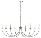 8 Light 52 in. Polished Nickel Chandelier
