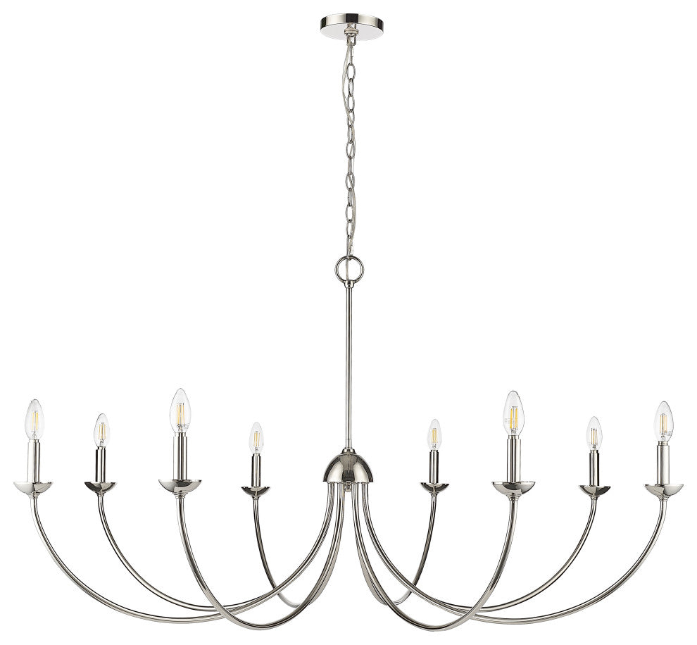 8 Light 52 in. Polished Nickel Chandelier