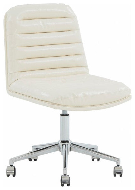 Safavieh Couture Decolin Swivel Desk Chair White / Silver