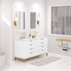 Bristol 60" Marble Countertop Vanity, White With Gooseneck Faucet