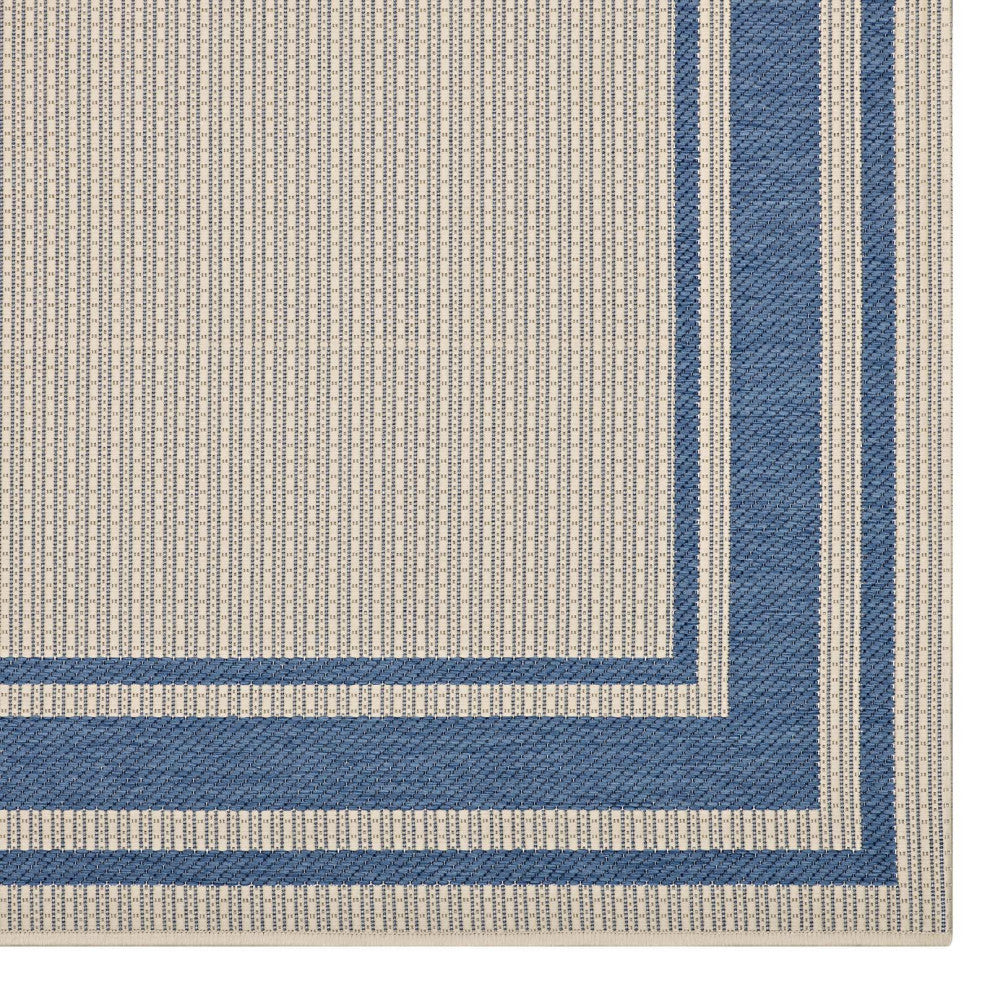 Area Rug Runner Floor Carpet, Indoor Outdoor, Rectangular, 9x12, Blue Beige