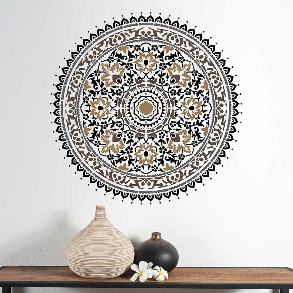 Mandala Stencil Kashmir, Trendy, Easy Wall Stencils For DIY Home Decor, 18"
