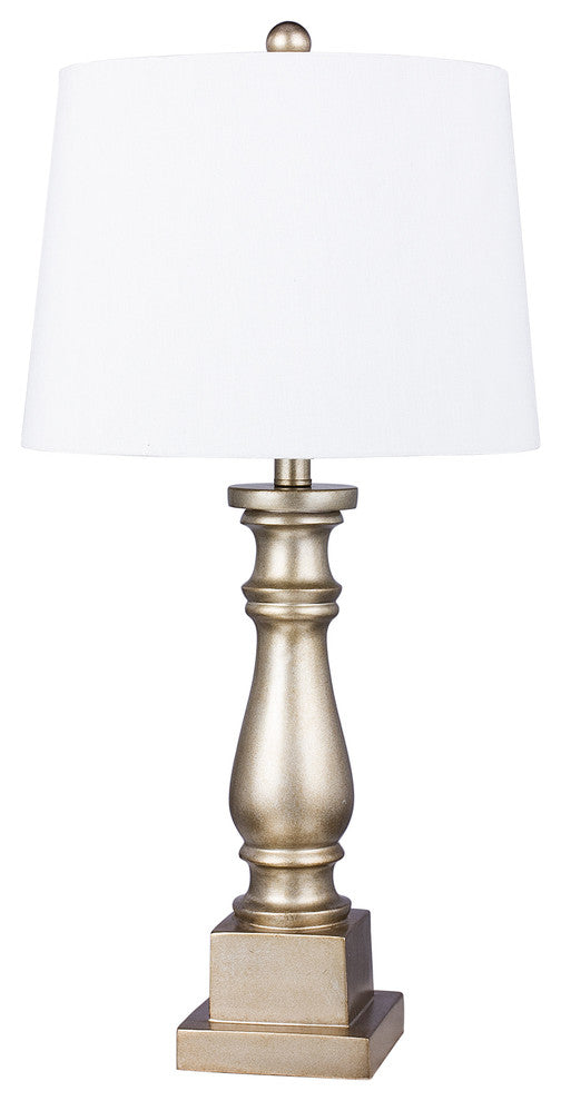 Champagne Gold Resin Column Table Lamp, 28"