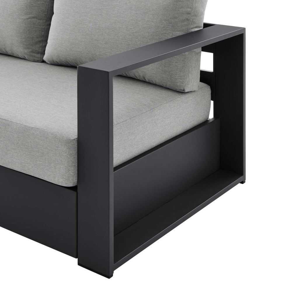 Lounge Sofa, Gray, Aluminum, Modern, Outdoor Patio Bistro Hospitality